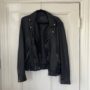 All Saints Mens Leather Moto Jacket